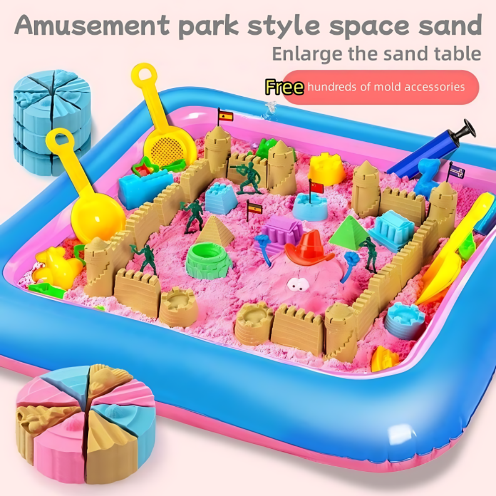 41pcs 1kg Reservedmart Diy Dynamic Eco Sand Castle Play Set Kids Toy for Boy and Girl Pasir Mainan Budak Pasir Warna