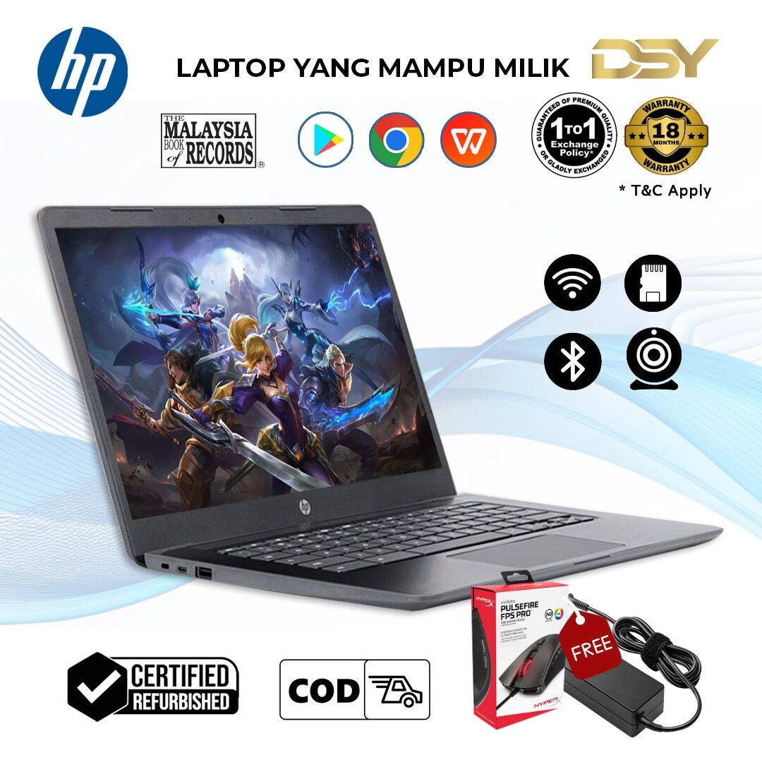 HP G5/G6/G7 CHROMEBOOK | SSD 16GB | Warranty 18 Month | DDR3 4GB RAM | LAPTOP CHROMEBOOK | SUITABLE FOR OFFICE AND STUDY | Wifi | Bluetooth | HDMI | 11.6"Display Screen | IMIKA | DSY REFURBISHED LAPTO