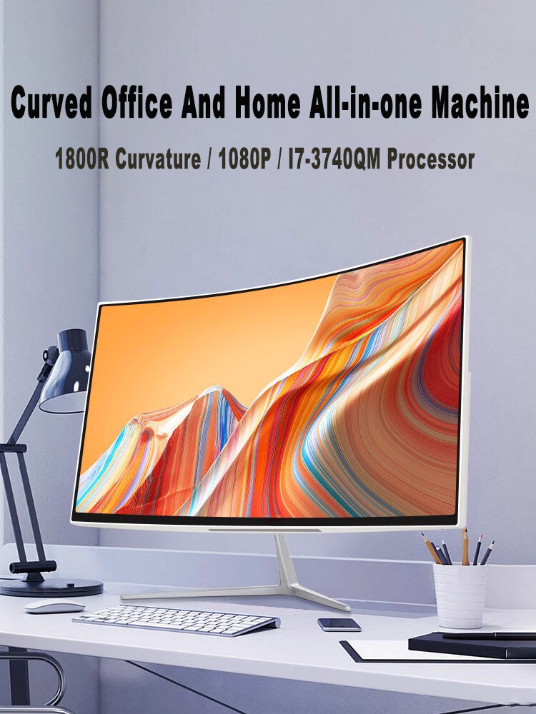 2024 Asus Factory's new 27-inch curved core i7/i5 high-end all-in-one machine free wireless keyboard and mouse RAM 16GB 512GB SSD, 1080P computer display 2800R HDMI/VGA DCR eye protection 75Hz display