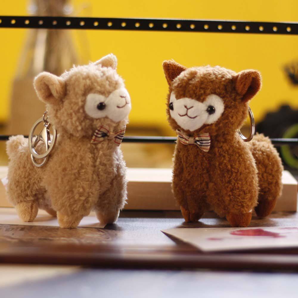 LAOO Mini Fashion Handmade Bag Decoration Key Trinket Kids Gift Alpaca Keychain Cartoon Key Ring Stuffed Toy Keychain Animal Keyring