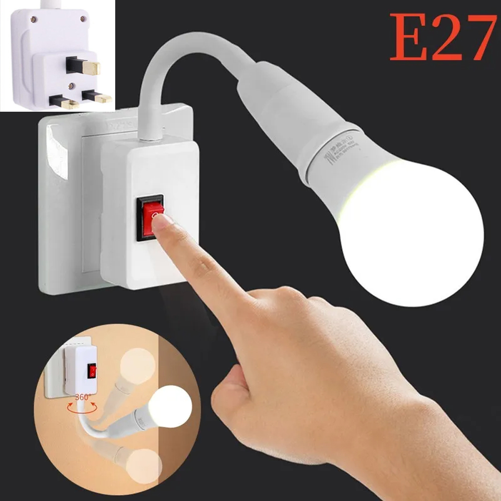 Malaysia plug Direct Plug-in LED Lamp Plug-in Socket Light with Switch Plug Electric Bulb Super Bright Bedroom Living Room Home Energy-Saving Wall Lamp