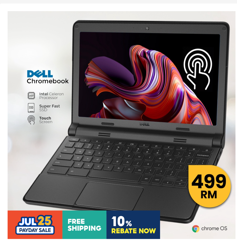 Dell ChromeBook 11 TOUCH SCREEN -Intel Celeron 2955U, 4GB Ram, 16GB SSD, WebCam, HDMI, Best for students.