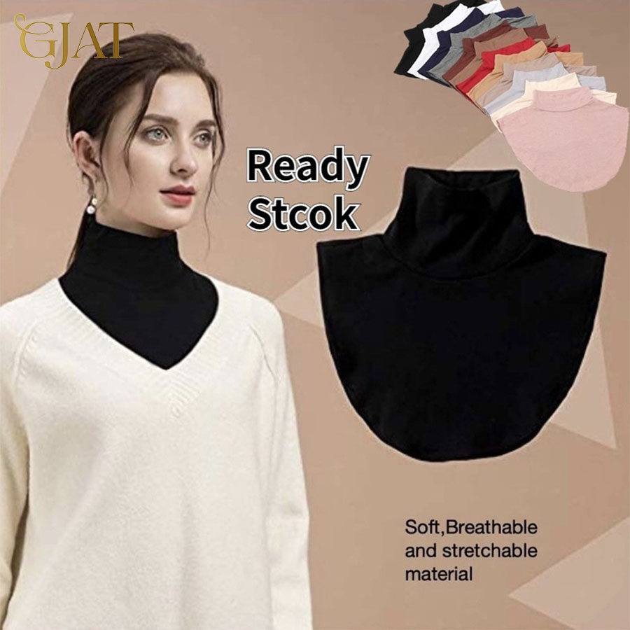Solid Color Muslim Women Neck Cover Modal Fabric Half Cover Inner 37x30cm High Cover