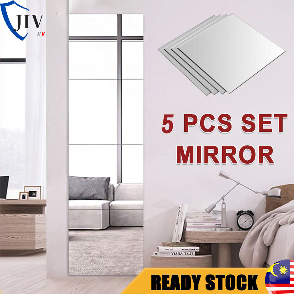 5 PCS 30x30cm Home DIY HD Square Glass Mirror Full Size Mirror Value Real Mirror Stickers Mirror Stickers Wall Mirror