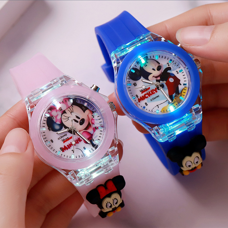Cockney Cartoon Children's Watch Silicone Luminous Luminous Primary School Students Watch Boys Girls Quartz Watch New Style