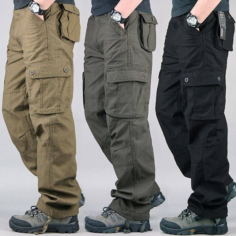 Stright Cut Lelaki Seluar Kerja Cargo 6 Pocket  Pant Premium Quality