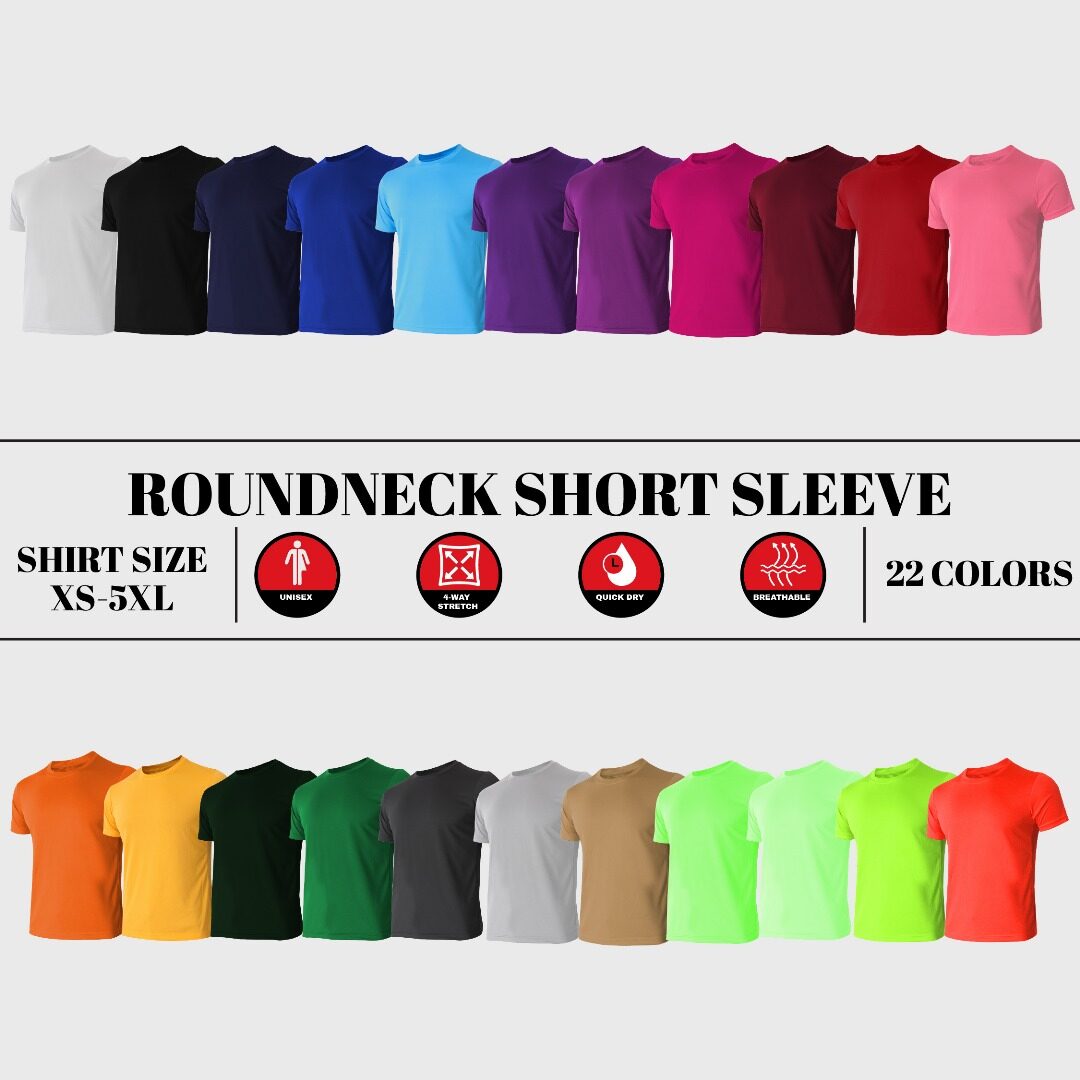 deFlare Microfibre Round Neck T-Shirt | Quick Dry Dri-Fit | Unisex | Multi-Color | Size SXL