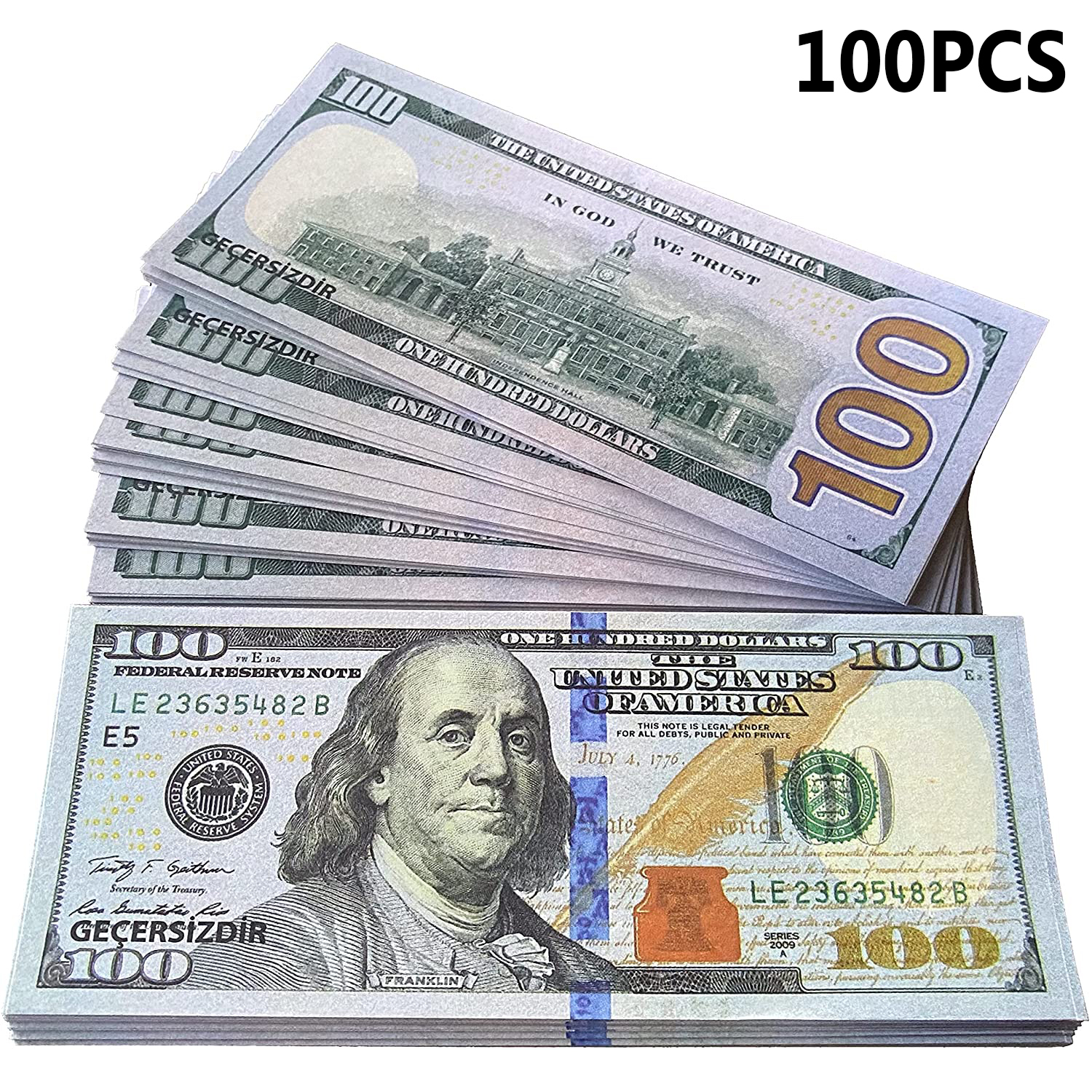 100PCS Dollar Practice Full Print Magic Dollar Bills Money Prop Show off Wealth