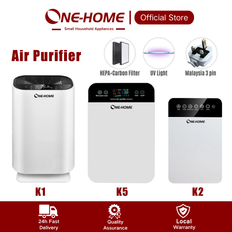 ONE HOME Air Purifier PM2.5 Sterilizer Negative Ion Remove Formaldehyde Germs Bacteria Virus Anti Allergy Air Filter Household Smoke Dust Removal Cleaner Air Purifier for home  Pembersih Udara Wi