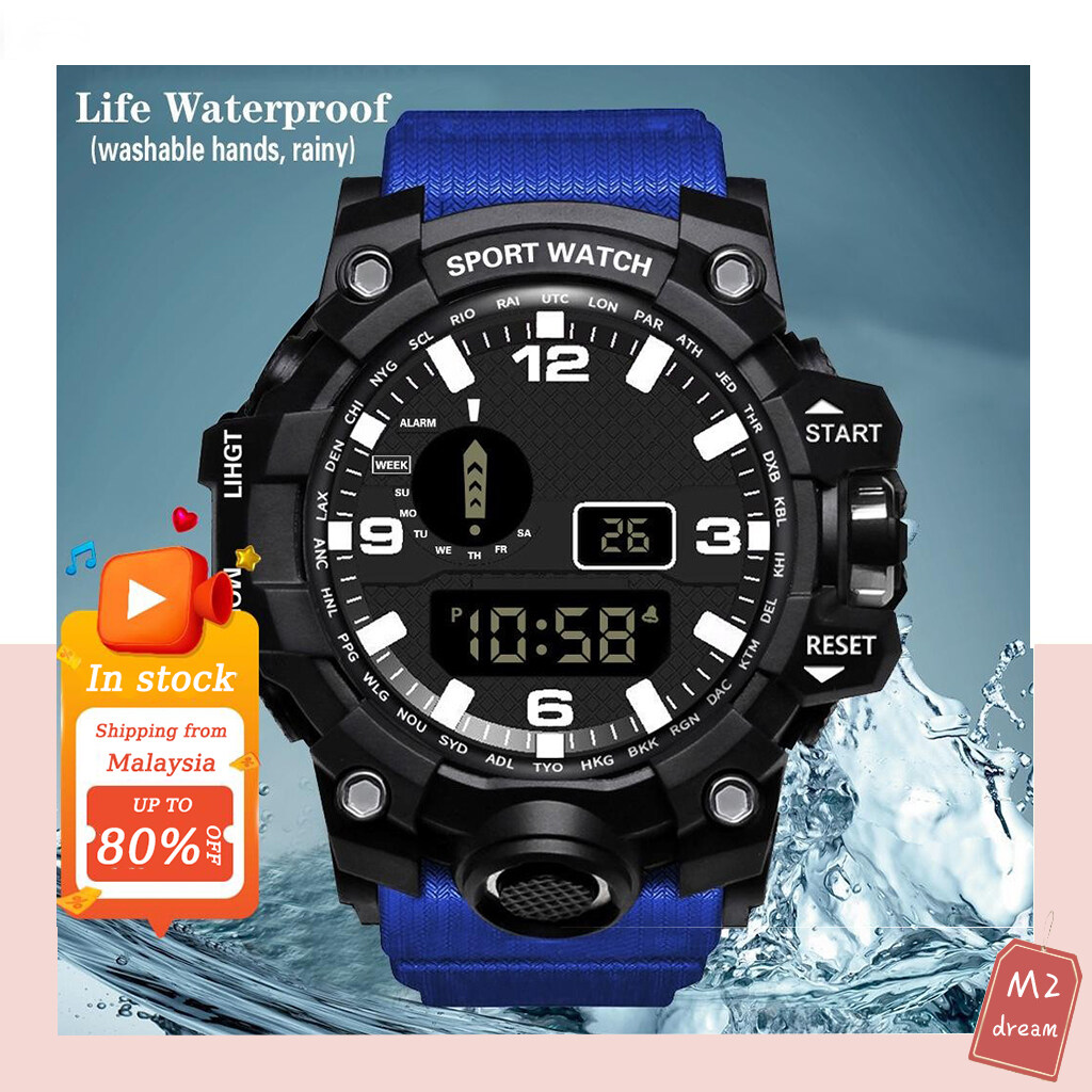 *READY STOCK AT MALAYSIA*Multifunctional Outdoor Electronic Sports Watch for Men & Women - Ideal for Running & Students