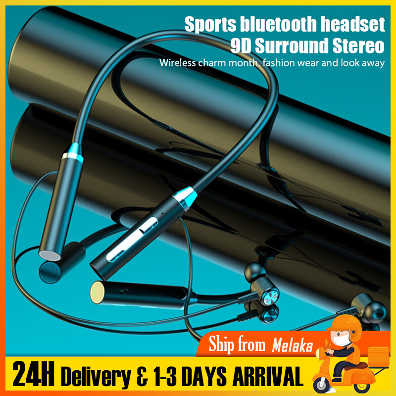 Bluetooth Earphone Neckband Bluetooth 5.0 Headset with Mic Noise Cancelling Magnetic In Ear Headphone Sport Earphones HD Stereo Headset Music Playing Fast Charging Support Micro SD Card