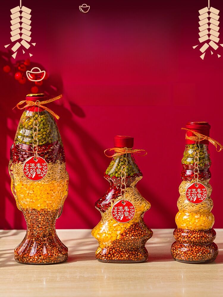 New Home Decoration Items Wheat Ear Ornaments Moving House Ceremony Supplies Chinese Style Glass Plant Living Room Decor