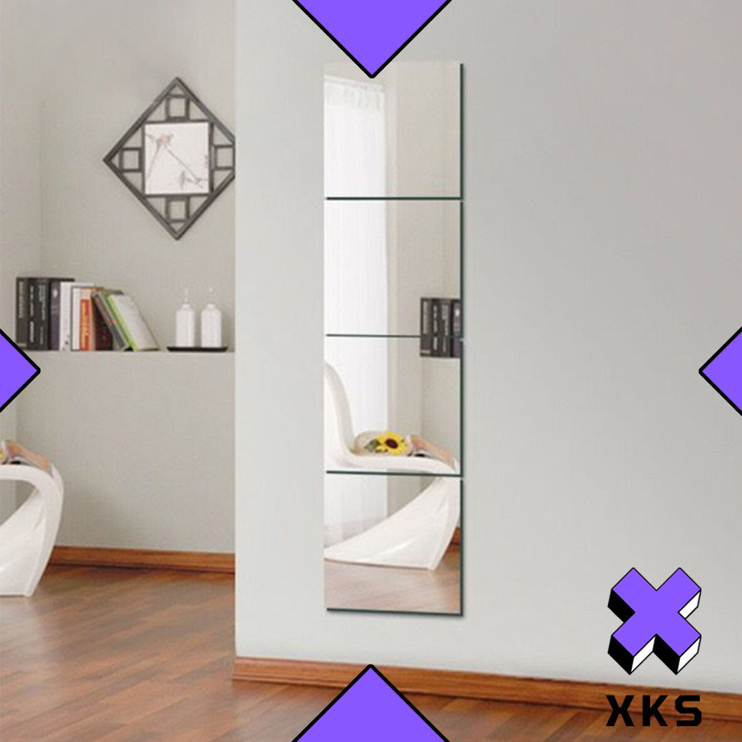 ANTI PECAH MIRROR NON-GLASS WALL MIRROR TOILET MIRROR SELF ADHESIVE CERMIN DINDING XKS TRADING