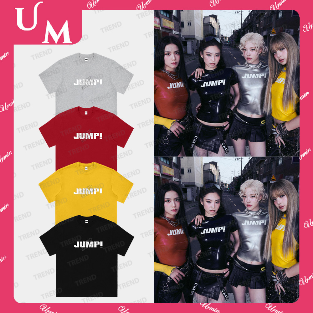 Local Stock Kaos KPOP 2025 Blackpink Jump Merch - Cotton T-shirt | Unisex Vintage Design | Jennie Lisa Jisoo Rose Edition | Casual Fashion Tee Unisex Style Tops Baju Shirt #0811