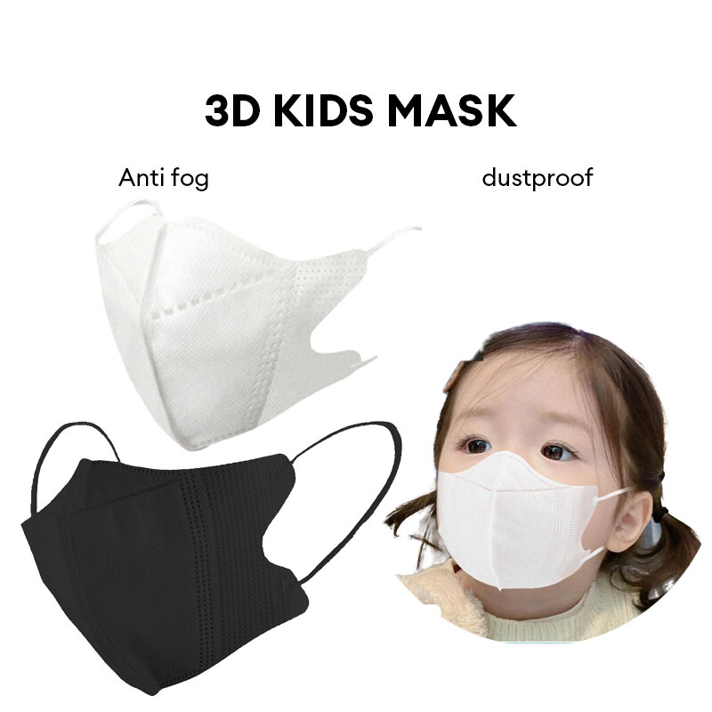 3D Mask 50PCS for Kids Child Protective Cover with 5ly Protection kf94 5D Butterfly-shaped High-quality Mask Boys and Girls Antibacterial Prevention of Germs Respiratory Breathable
