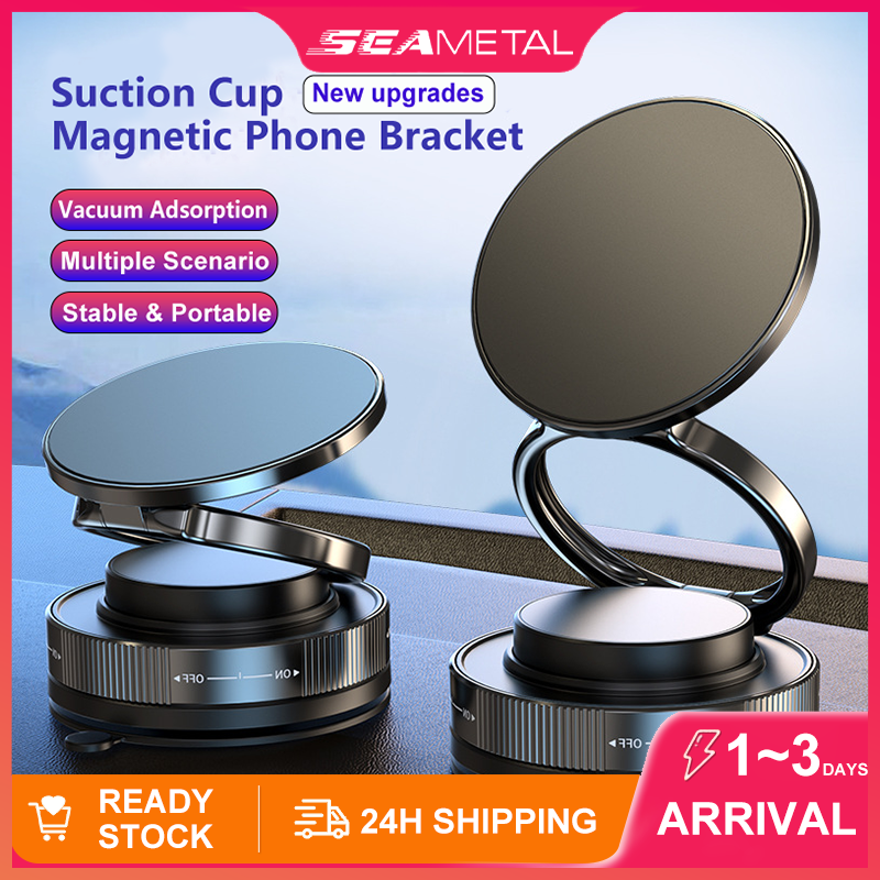 Vacuum Magnetic Phone Holder 360 Adjustable Car Mount Portable Foldable Suction Cup Navigation Bracket