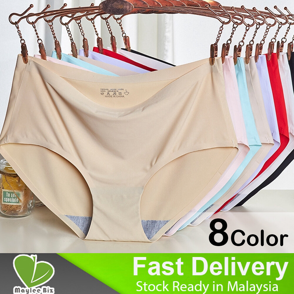 High Premium Quality Women Fashion One Piece Seamless Ice Silk Panties Girls Clothing Underwear Panty