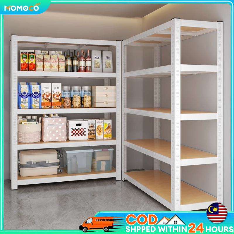 Boltless Steel Rack Shelves Racks 5 layer Steel Rack Home Storage Shelves Rack Organizer for Store Bearing 450KG//