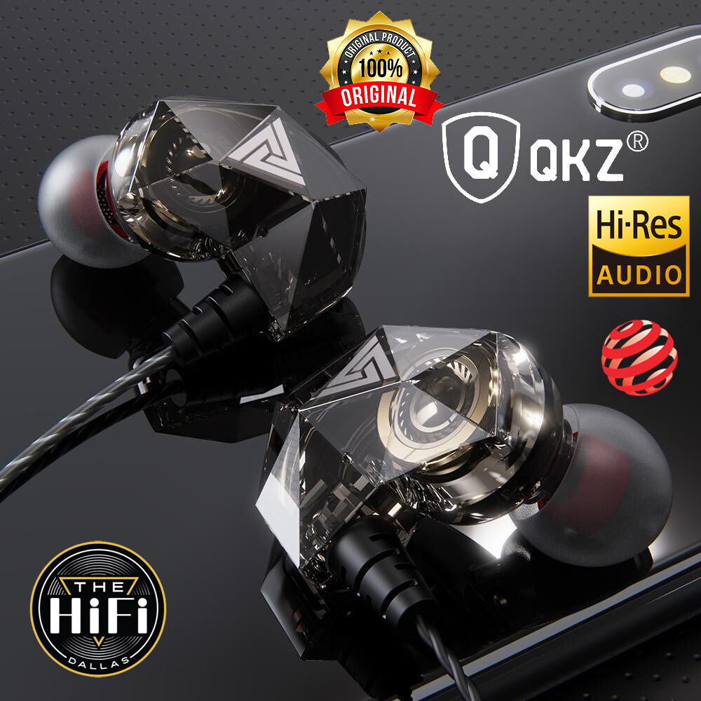 QKZ AK2 In-ear Headphones with Microphone Metal Heavy Bass Earphones 3.5mm Sports In-ear HiFi Sound Earphone with Mic