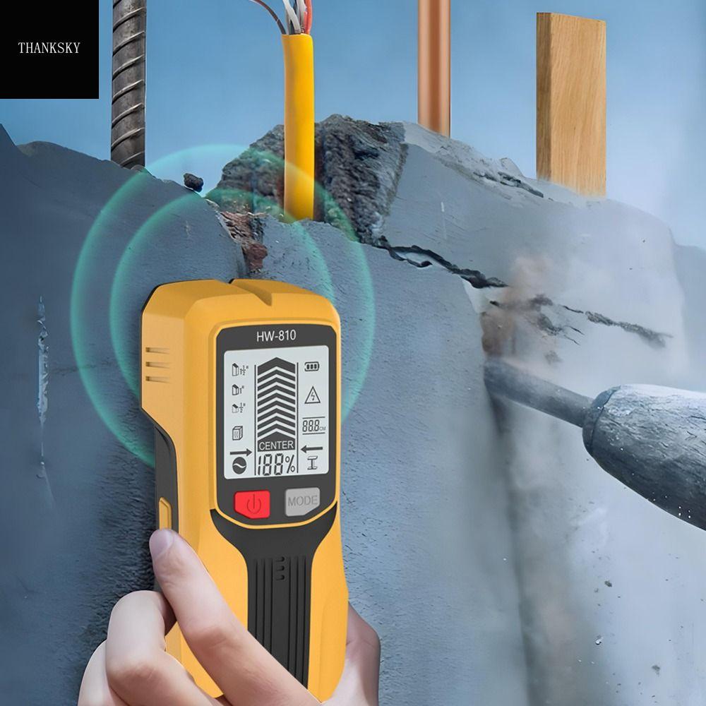 THANKSKY High Accuracy 6-in-1 Stud Finder Accurately Locate Depth Tracker Wall Detector Scanner Durable Multi-functional Electronic Wood Finder Home Improvement