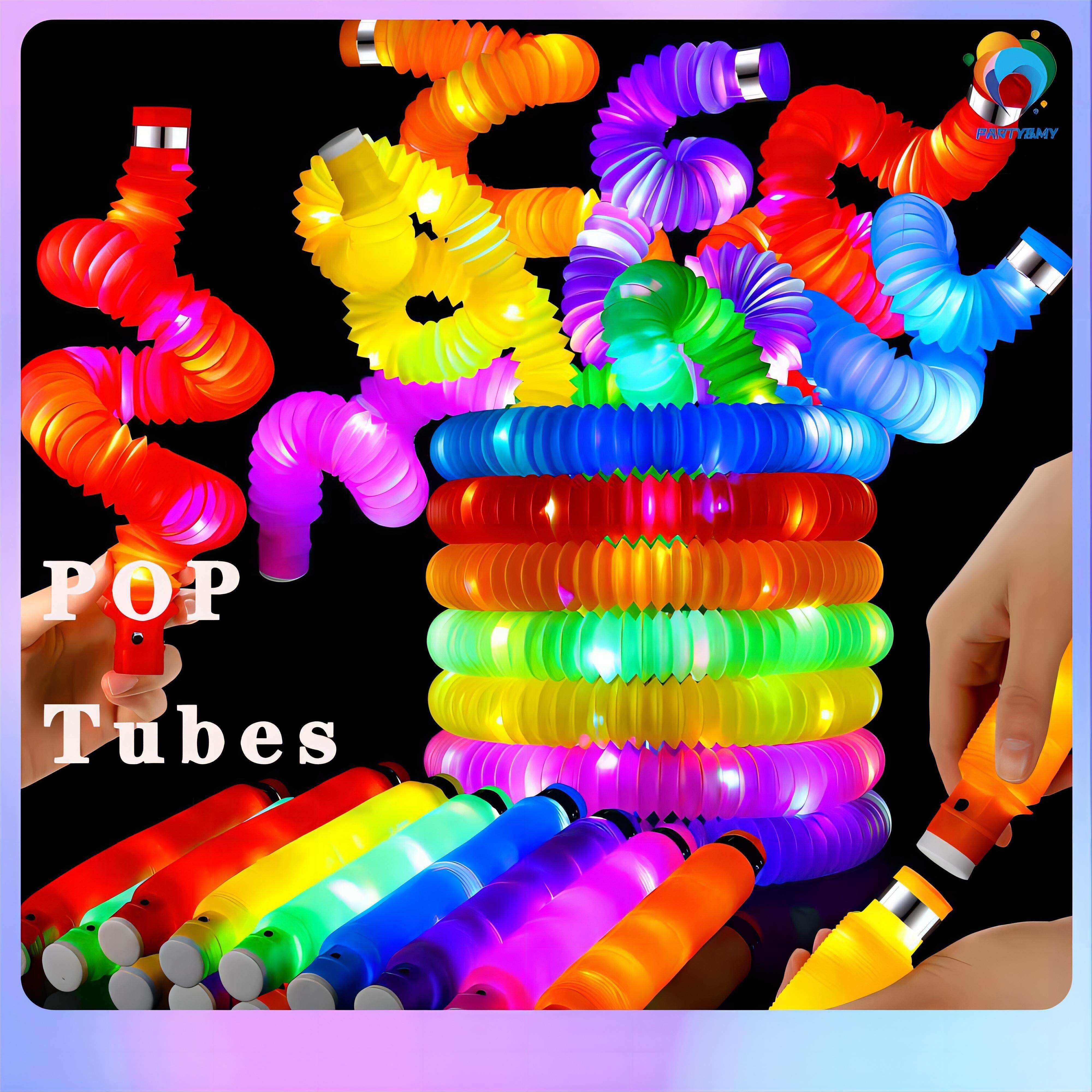toys for kids Decompression toy elastic tube diy telescopic elastic tube bellows sensory color elastic tube fun telescopic tube random mini pop color children