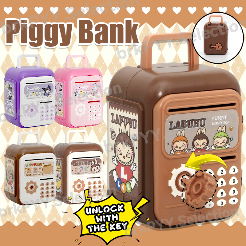 [ReadyStock ]Kuromi Key Piggy Bank Toys For Kids Labubu Tabung Duit Kanak Kanak  Capybara ATM Save Money Cute Birthday Gifts Cartoon Storage Box Coin Banknote Banks Girls Boys