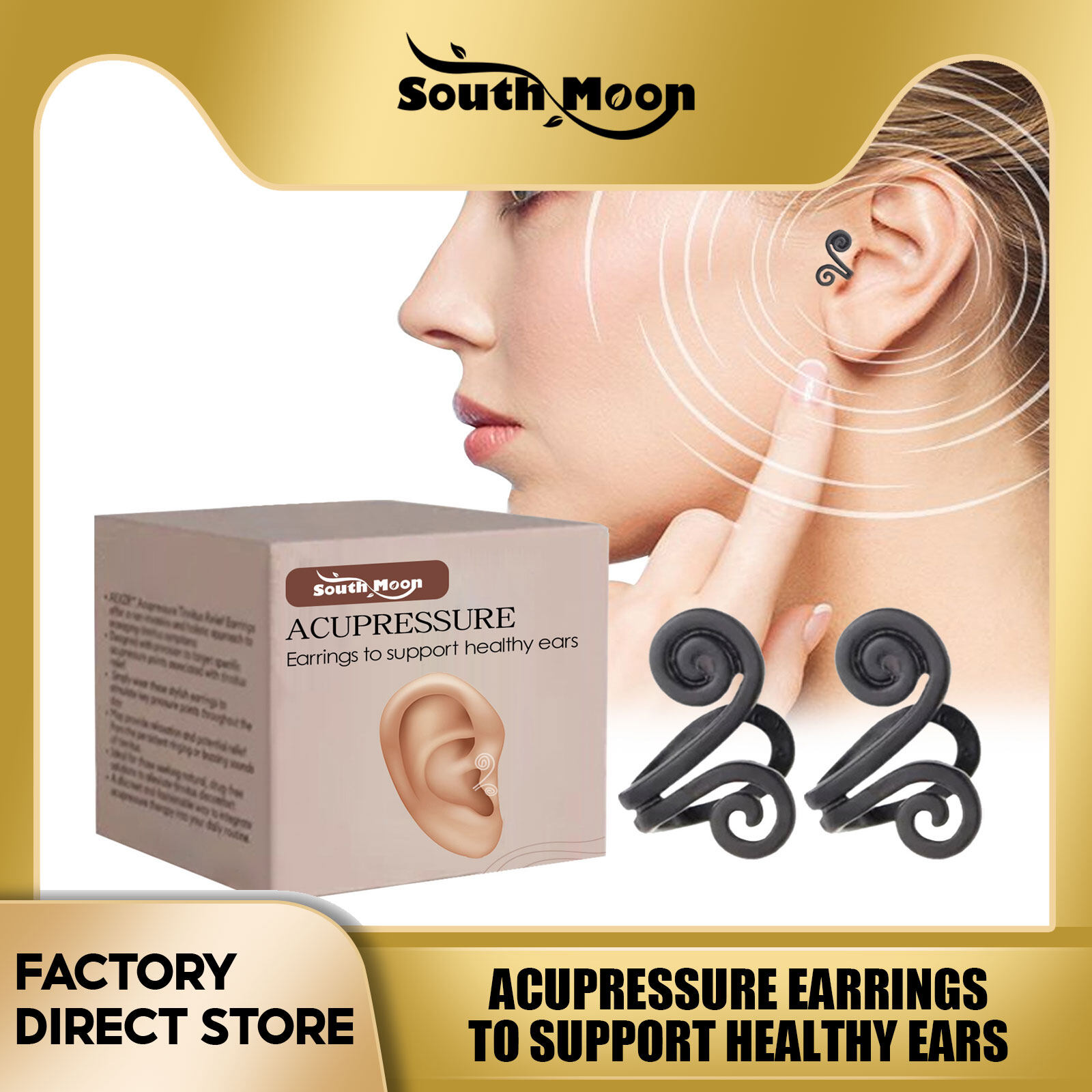 South Moon Portable Tinnitus Magnetic Ear Clip Anti Tinnitus Ear Cuff Ear Ringing Stopper Calming Ears Tool Tinnitus Ear Set Ears Pressure Treatment Deafness Ear Ringing Buzzing Improve Listening Ear 