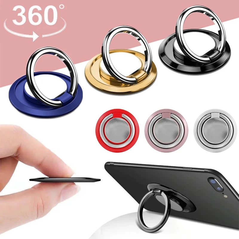 Magnetic Finger Ring Phone Holder Universal Rotatable Mobile Phone Stand Grip Back Sticker Bracket Compatible with Iphone Sumsung