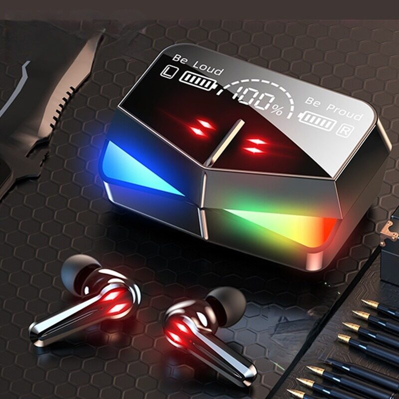 E-Sports Games Bluetooth Headset Fingerprint Touch Digital Display True Wireless Sports Low No Delay TWS