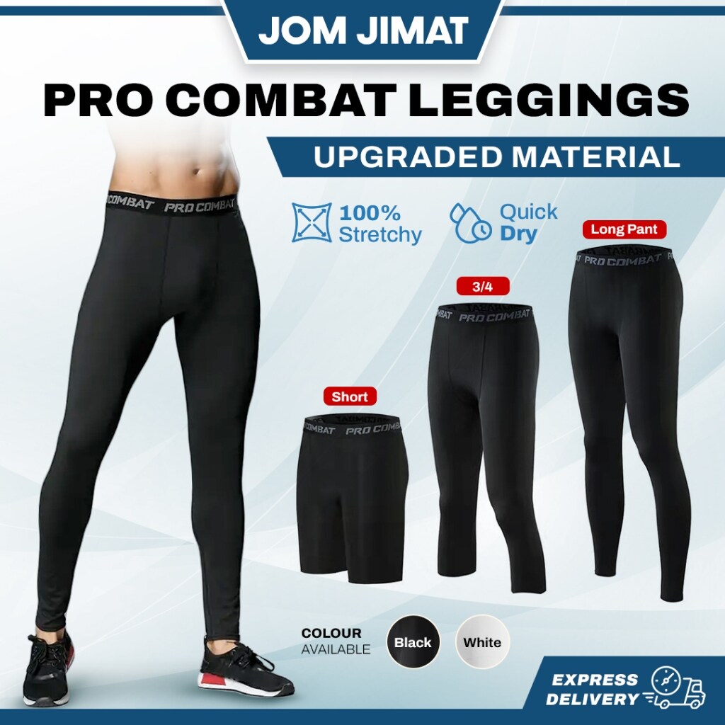 Pro Combat Leggings Tight Pants Men For Gym/Running/Swimming Seluar Tight Lelaki Quick Dry Sportwear
