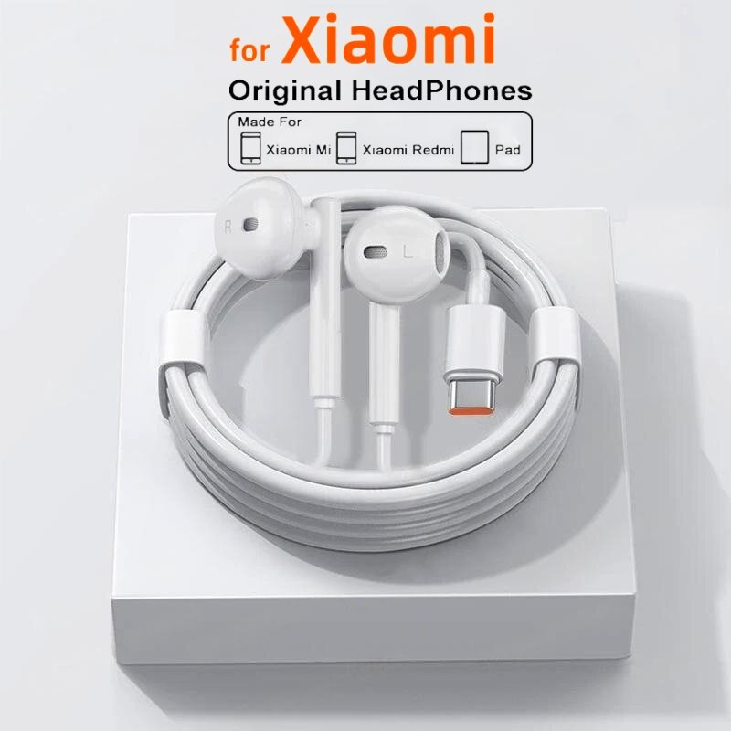 For Xiaomi Headphones Xiaomi mi 14 13 12 11 in-ear Earphones Redmi Note 10 9 8 7 Type C 3.5mm Wired Headset Phone Accessories