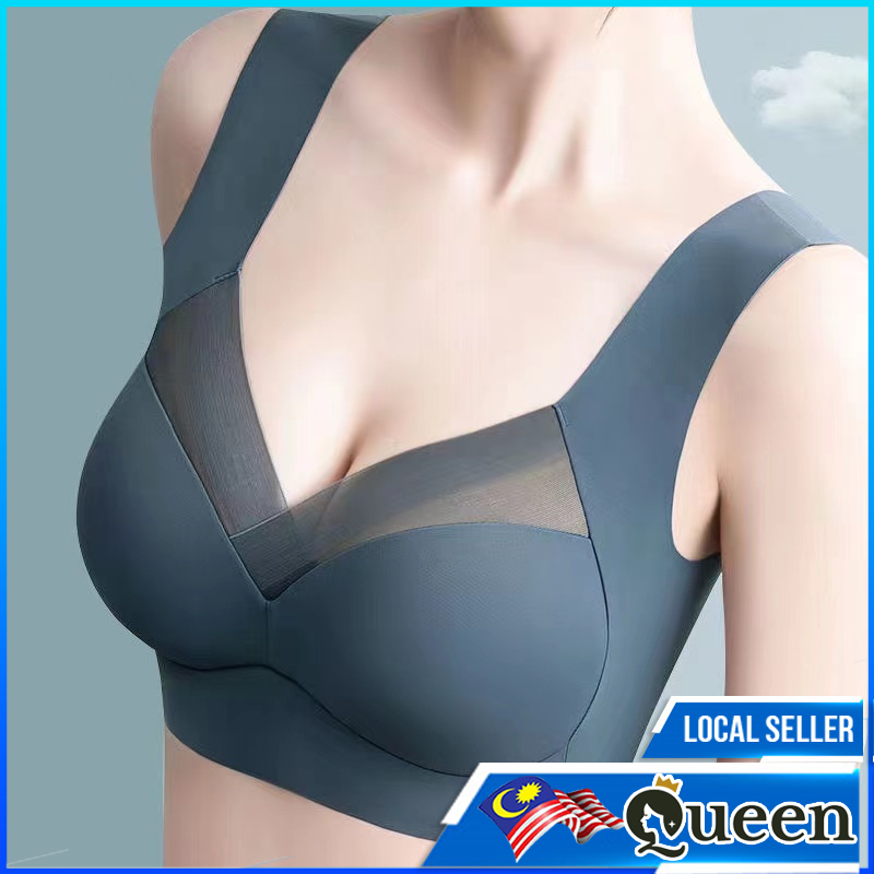 Bra For Woman Ice Silk Seamless Bra Women Mesh Fixed Up Cushion Comfort Non-wired Bra All Day Sleeping Bra Lingerie