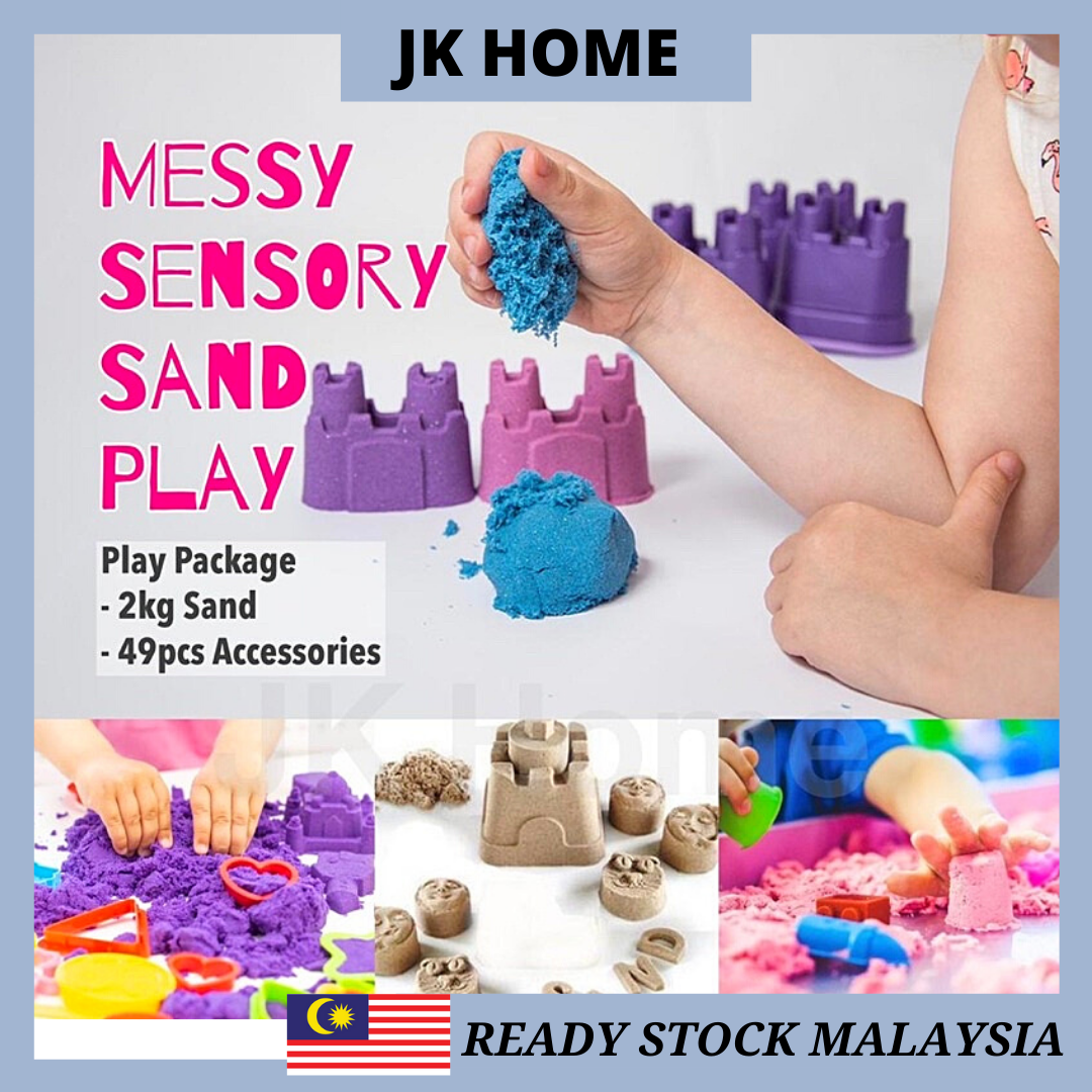 JK HOME 50PCS 2kg THE SAND Dynamic Eco Space Sand Castle Play Set Tools Play Diy Sand Kids Toy