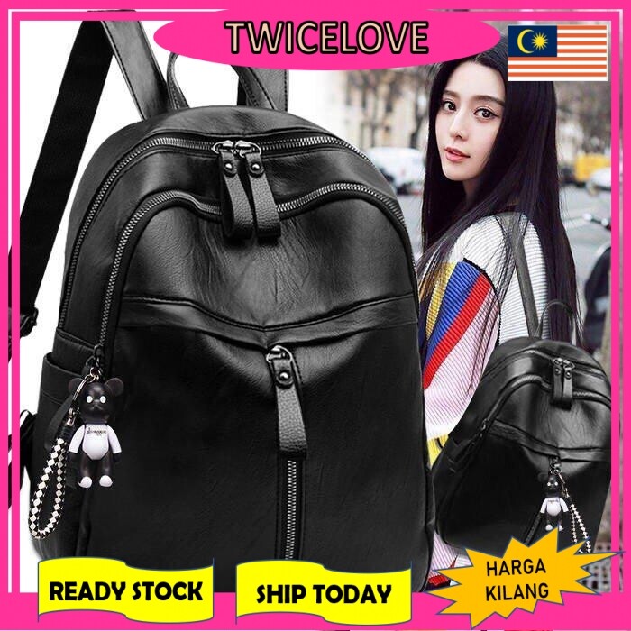 TWICELOVE Malaysia -Travel School Backpack Handbag Beg Tangan Wanita Bags Shoulder Bag Travel Perempuan Lawa Gift Hadiah Ladies Casual Dinner Cantik Girl Raya Baru Ready Stock Travel Women New